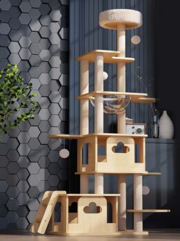 Wholesale wood cat tree cat tower climbing frame 105-235