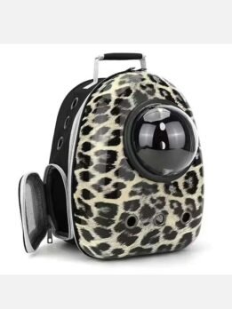 Sand leopard print upgraded side opening pet cat backpack 103-45009 gmtpet.com