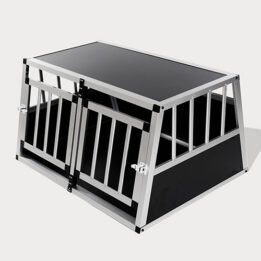 Small Double Door Dog Cage With Separate Board 65a 89cm 06-0771 gmtpet.com