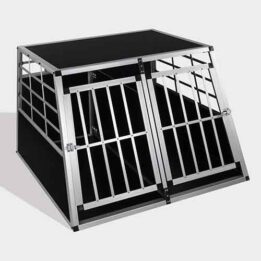 Aluminum Dog cage size 104cm Large Double Door Dog cage 65a 06-0775 gmtpet.com