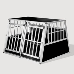 Aluminum Large Double Door Dog cage With Separate board 65a 104 06-0776 gmtpet.com