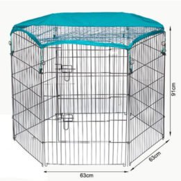 Outdoor Wire Pet Playpen with Waterproof Cloth Folable Metal Dog Playpen 63x 91cm 06-0116 gmtpet.com