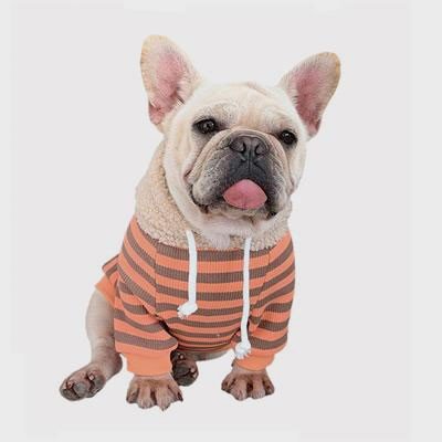 Pet Factory Wholesale Striped Rabbit Lambskin Hoodie Dog Clothes06-1382 Dog Clothes: Shirts, Sweaters & Jackets Apparel Custom dog clothes