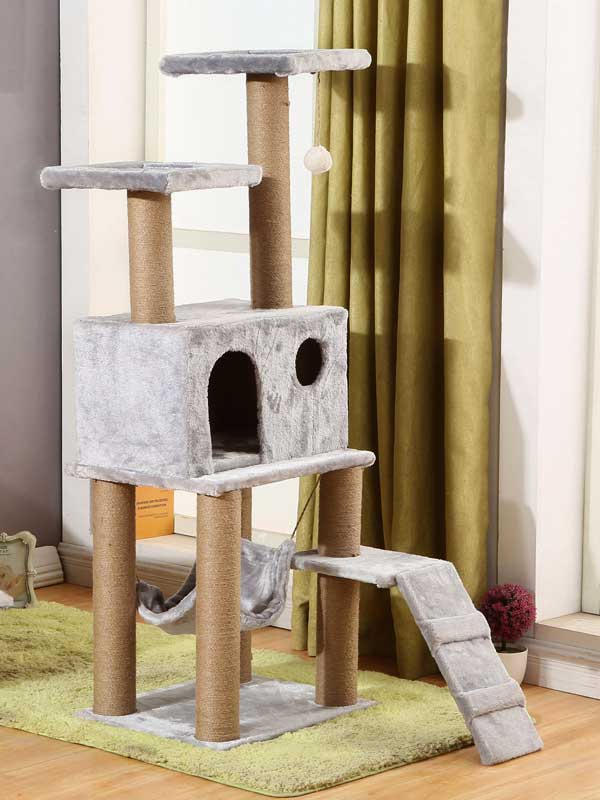 Factory-OEM-high-quality-flannel-double-platform-cat-tree-cat-litter-cat-hammock-6.0cm-hemp-rope-post-cat-climbing-frame-06-1176