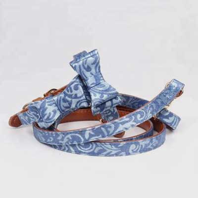 Knitted Dog Collar: Gentle Bowknot PU Pet Dog Leash 06-0594 Pet collars leashes bandana: pet supplies oem custom collar bling dog collar