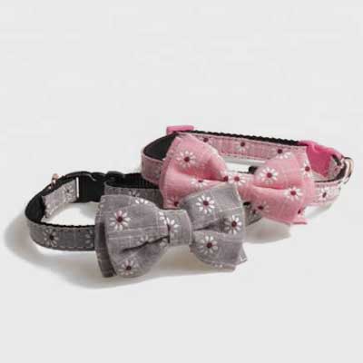 Flower Dog Collar: Cotton Triangle Pet Scarf Print 06-0611 Pet collars leashes bandana: pet supplies oem custom collar bling dog collar
