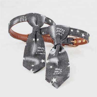 Fashion Dog Collar: Cowboy Bowtie Style Fabric 06-0616 Dog Collars bling dog collar