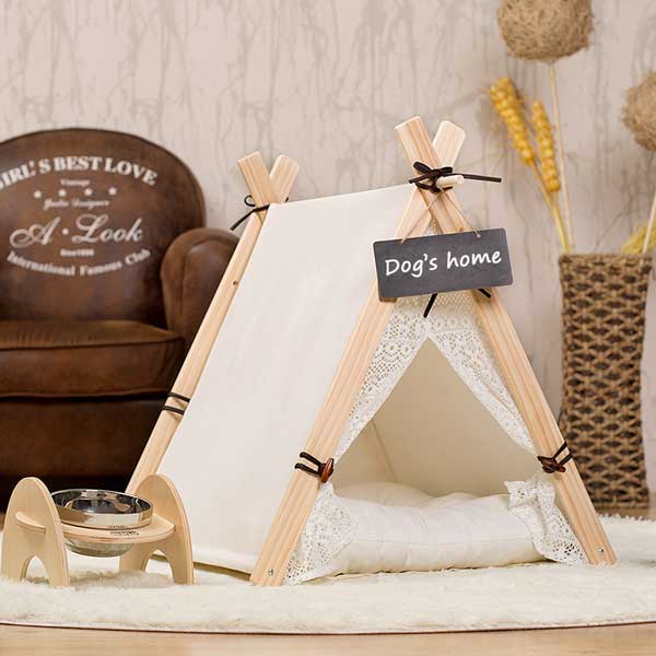 Pet Tent: White Front Lace Dog House Lace Teepee 06-0950 Pet Tents outdoor pet tent