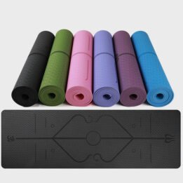Eco-friendly Multifunction Beginner Yoga Mat With Body Line Thickened Widened Non-slip Custom TPE Yoga Mat gmtpet.com