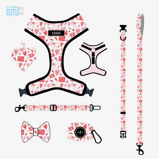 Pet harness factory new dog leash vest-style printed dog harness set small and medium-sized dog leash 109-0017 Dog Harness: Collar & Pet Harness Factory 109-0017