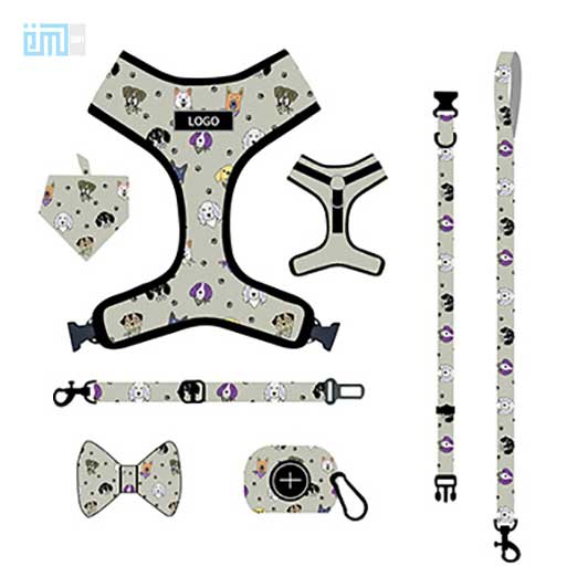 Pet harness factory new dog leash vest-style printed dog harness set small and medium-sized dog leash 109-0022 Dog Harness: Collar & Pet Harness Factory 109-0022