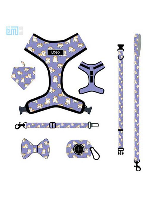 Pet harness factory new dog leash vest-style printed dog harness set small and medium-sized dog leash 109-0054 Dog Harness: Collar & Pet Harness Factory 109-0054