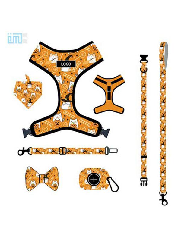 Pet harness factory new dog leash vest-style printed dog harness set small and medium-sized dog leash 109-0045 Dog Harness: Collar & Pet Harness Factory 109-0045