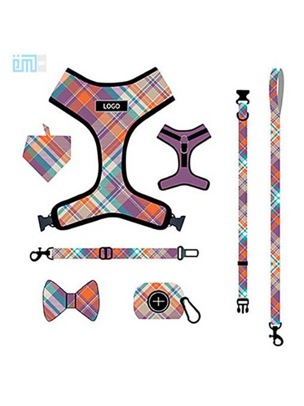 Wholesale OEM new dog leash vest-style printed dog harness set small and medium-sized dog leash from pet harness factory 109-0038 Dog Harness: Collar & Pet Harness Factory 109-0038