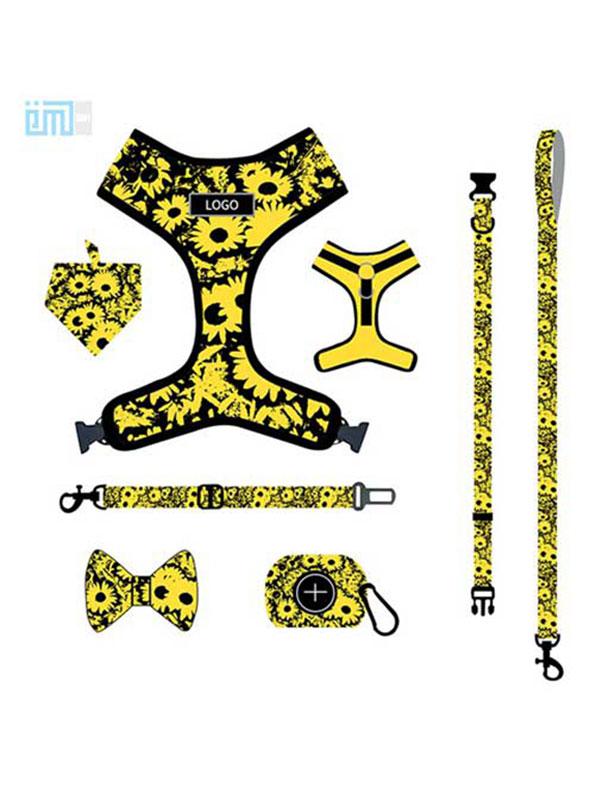 Vest-style printed dog harness set small and medium-sized dog leash 109-0035 Dog Harness: Collar & Pet Harness Factory 109-0035