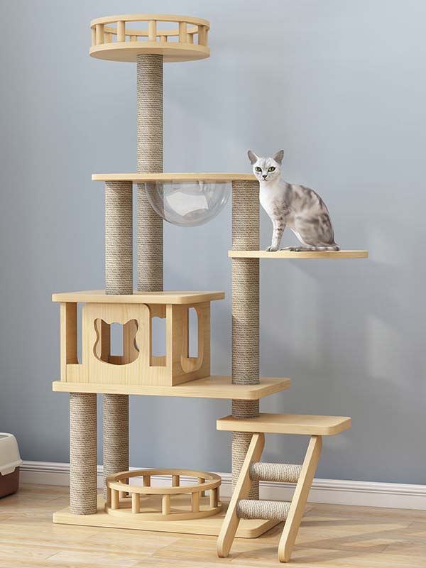 Factory Cat tree offers pine solid wood multilayer board tree tower cat climbing frame for best prices 105-218 Cat Trees Cat Tower 105-208