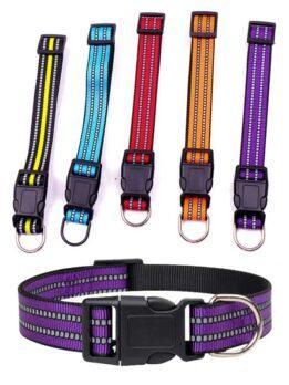 Factory wholesale pet dog collar reflective silk multi-color dog collar pet supplies