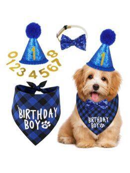 Pet party decoration set dog birthday scarf hat bow tie dog birthday decoration supplies 118-37011 gmtpet.com