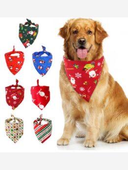 Pet supplies dog cat Christmas bib cotton triangle scarf neck scarf