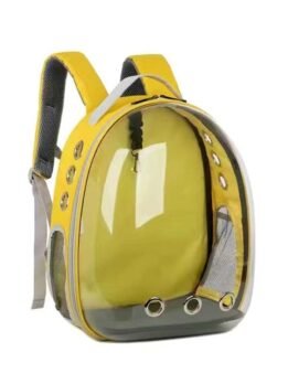 Transparent yellow pet cat backpack with side opening 103-45056 gmtpet.com