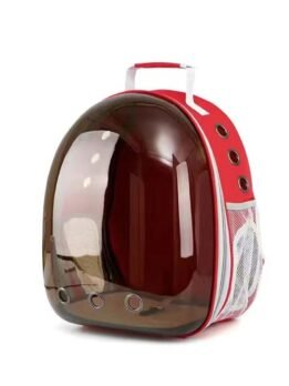 Wholesale Side opening brown transparent red pet cat backpack