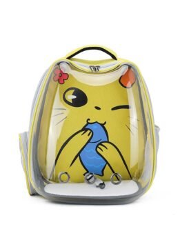 Wholesale OEM Yellow Transparent Breathable Cat Backpack Pet Bag 103-45078.jpg
