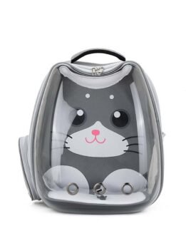 Gray Transparent Breathable Cat Backpack Pet Bag 103-45082 gmtpet.com