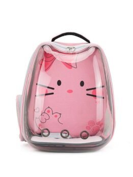 Pink Transparent Breathable Cat Backpack Pet Bag 103-45083 gmtpet.com