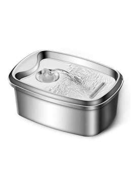 Wholesale 2L rhomboid Stainless Steel Pet Water Dispenser Cat Water Feeder Dog Water Dispenser 120-3308 Pet Products Factory, OEM Manufacturer, Supplier, Agent gmtpet.com OEM ODM Wholesale stainless steel pet cat dog water dispenser Fountain